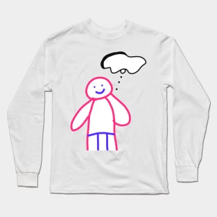 pink blue cartoon human art Long Sleeve T-Shirt